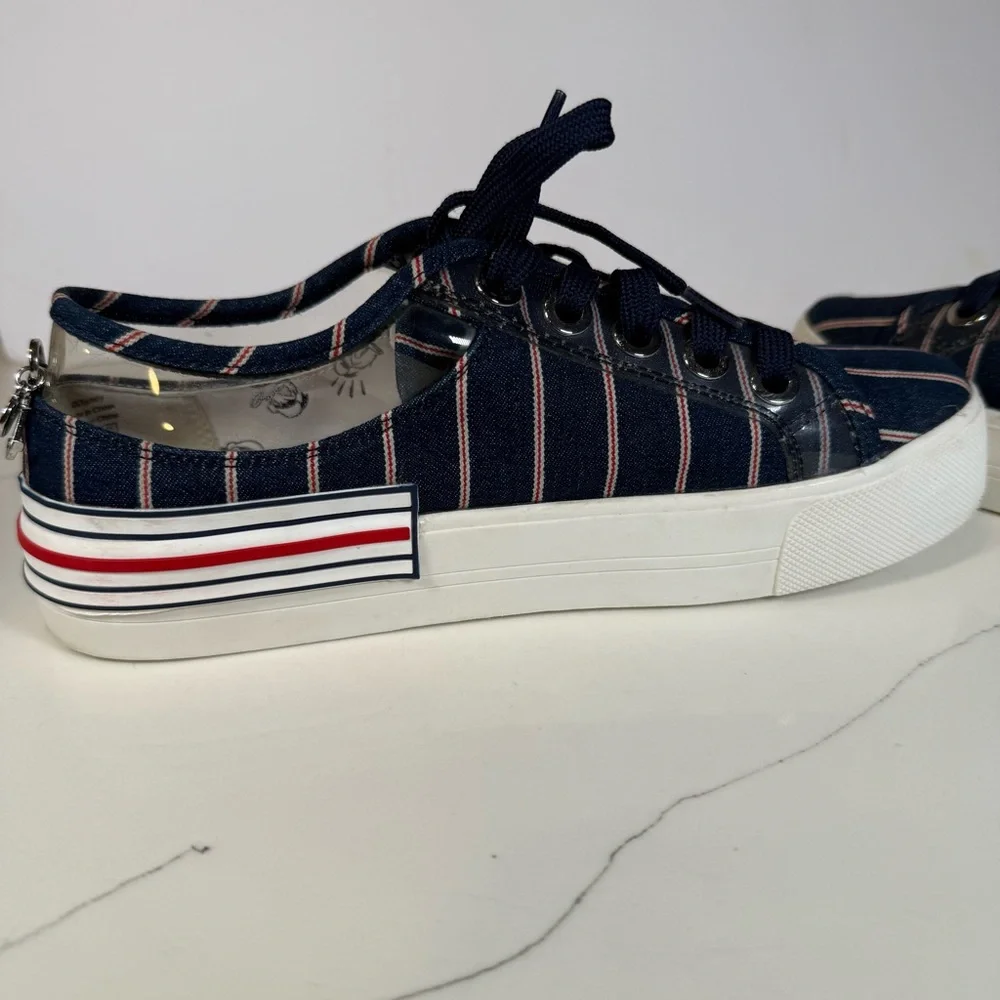 RARE Disney Call It Spring Donald Duck Platform Sneakers - Y2K Nautical Stripe
